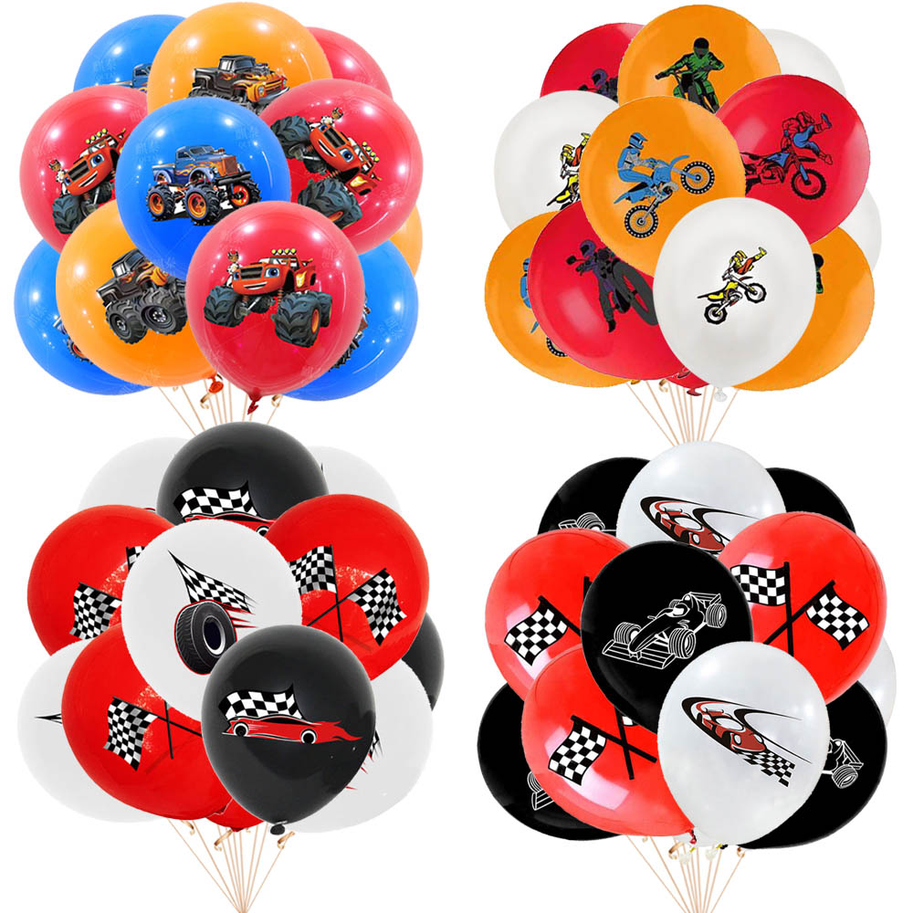 Lighting Mcqueen Birthday Decor - ลูกโป่งยางพิมพ์ลายรถมอเตอร์ไซค์วิบากขนาด 12 นิ้ว สำหรับตกแต่งงานวันเกิดเด็กผู้ชาย ของขวัญสำหรับเด็ก