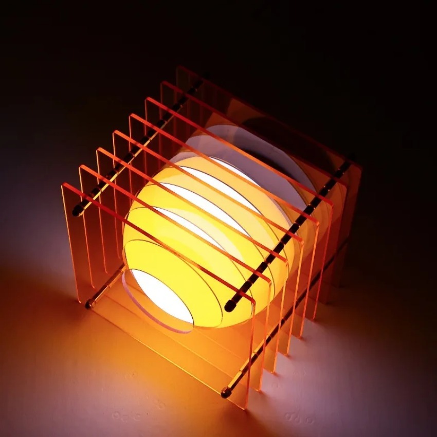 Home Lighting And Decor - โคมไฟดวงจันทร์ DIY อะคริลิกหลายชั้น ตกแต่งโต๊ะทำงาน สร้างบรรยากาศ แสงไฟประดับห้อง
