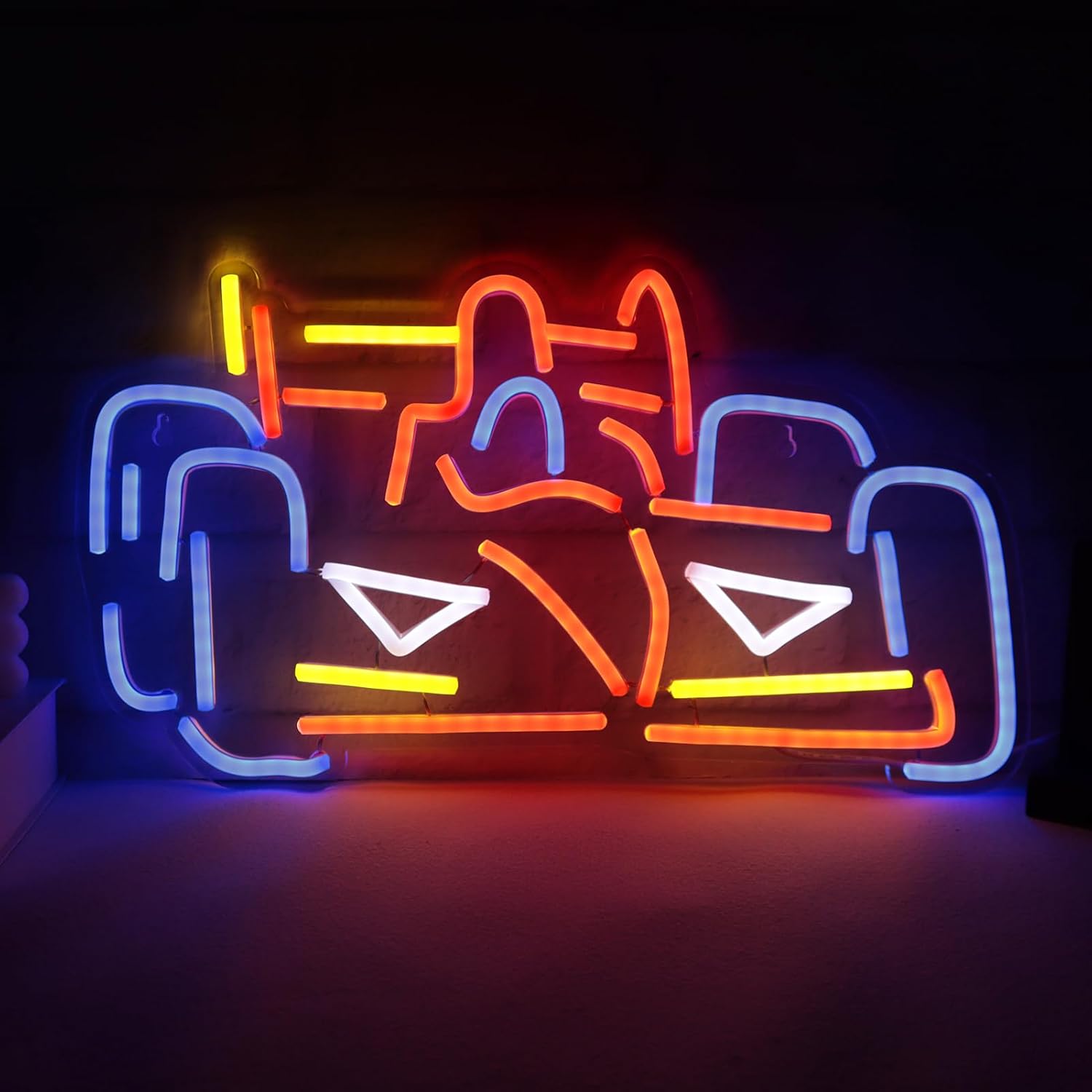 Decor Kart Lighting - ป้ายไฟนีออนสูตรรถโกคาร์ทป้ายไฟนีออนประดับรถแข่งสำหรับมนุษย์ถ้ำปาร์ตี้การตกแต่งบ้านของขวัญสำหรับผู้ที่ชื่นชอบการแข่งรถ