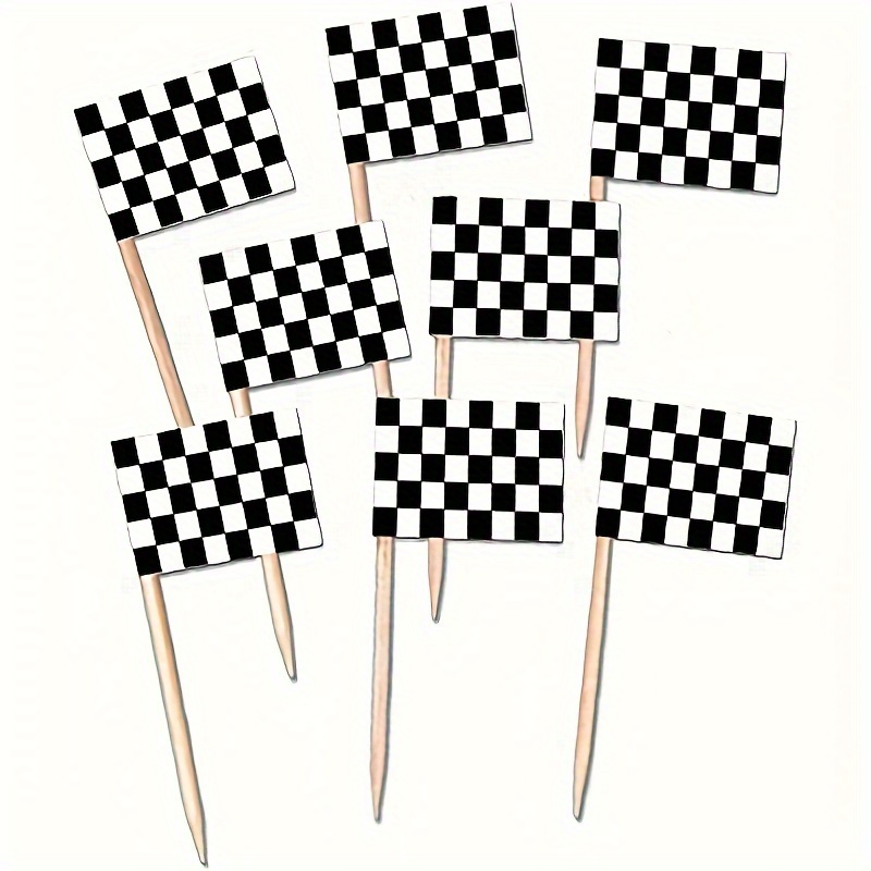 Lighting Mcqueen Birthday Decor - 50 ชิ้น, Checkered Racing Flag Party