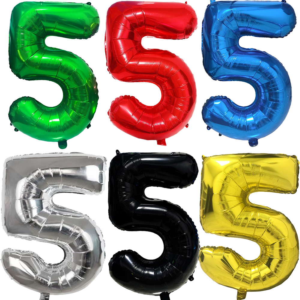 Lighting Mcqueen Birthday Decor - หลายสีตัวเลขขนาดใหญ่ 5 บอลลูน 32 นิ้ว 1