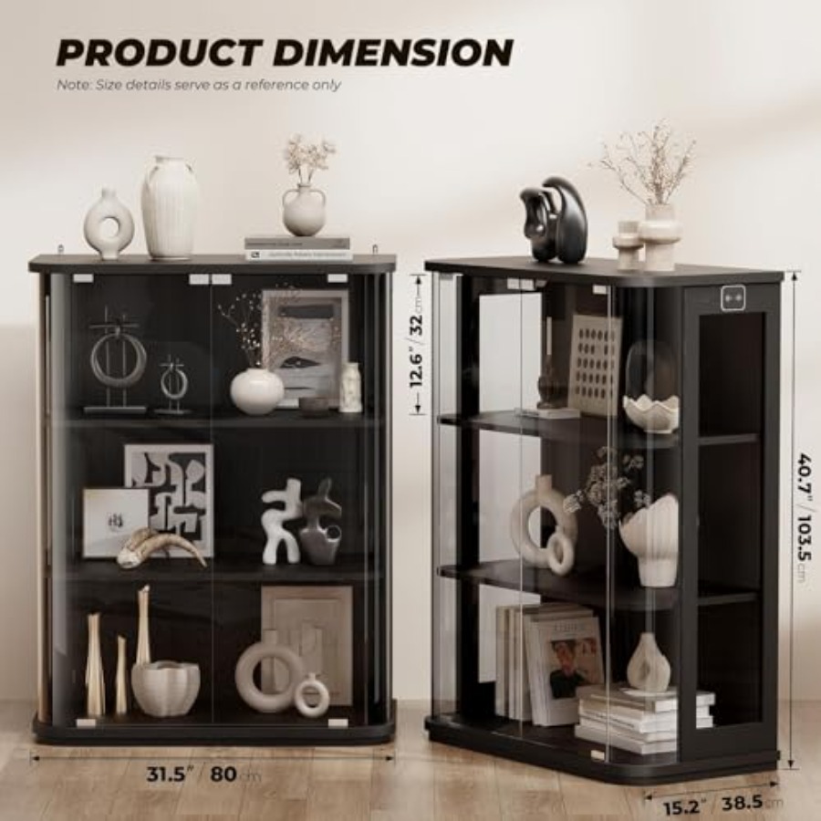 ตู้โชว์ทรงโค้ง 3 ชั้น พร้อมไฟแ - Lighting & Home Decor Studio Photos บทวิจารณ์และราคา