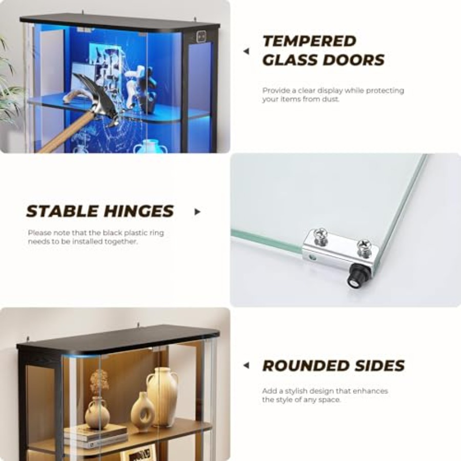 ตู้โชว์ทรงโค้ง 3 ชั้น พร้อมไฟแ - Lighting & Home Decor Studio Photos บทวิจารณ์และราคา