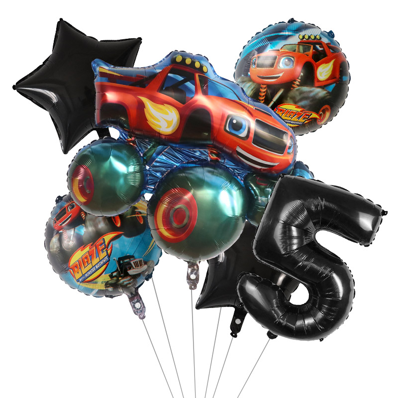 1 ชุด Blaze Monster ฟอยล์บอลลู - Lighting Mcqueen Birthday Decor บทวิจารณ์และราคา
