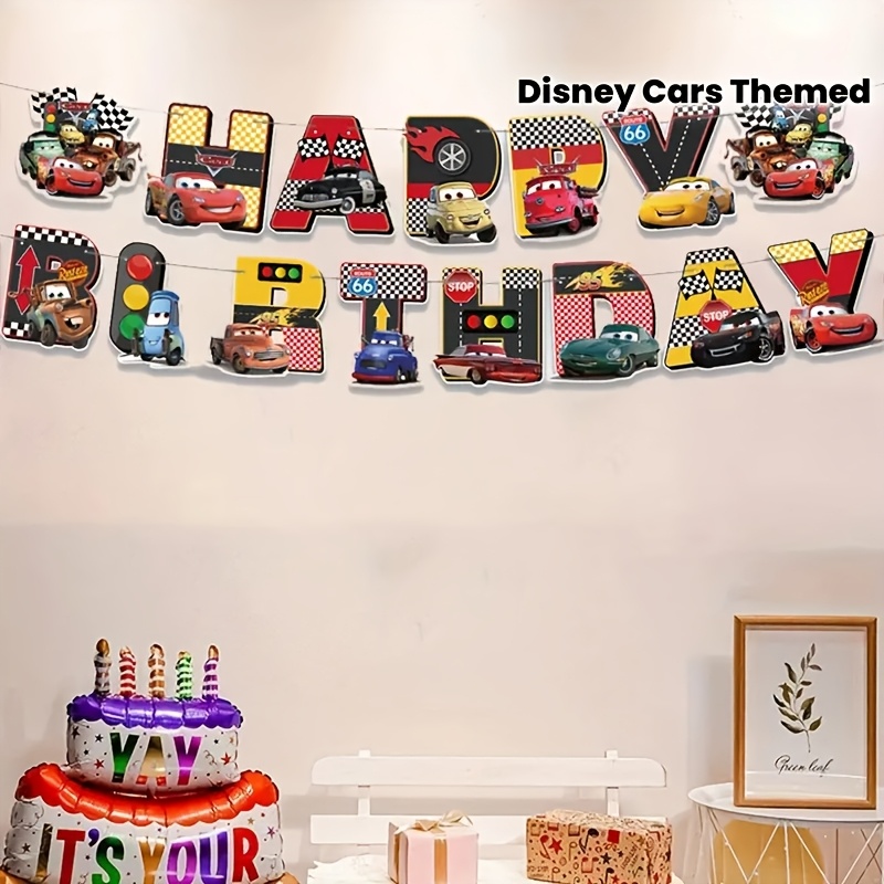แบนเนอร์สินค้าอนิเมะดิสนีย์มิน - Lighting Mcqueen Birthday Decor บทวิจารณ์และราคา
