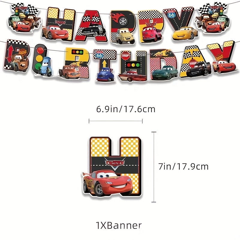 แบนเนอร์สินค้าอนิเมะดิสนีย์มิน - Lighting Mcqueen Birthday Decor บทวิจารณ์และราคา