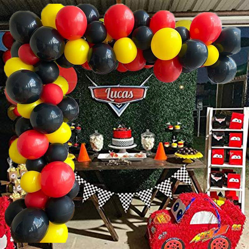 ชุดลูกโป่งสำหรับงานวันเกิดและง - Lighting Mcqueen Birthday Decor บทวิจารณ์และราคา