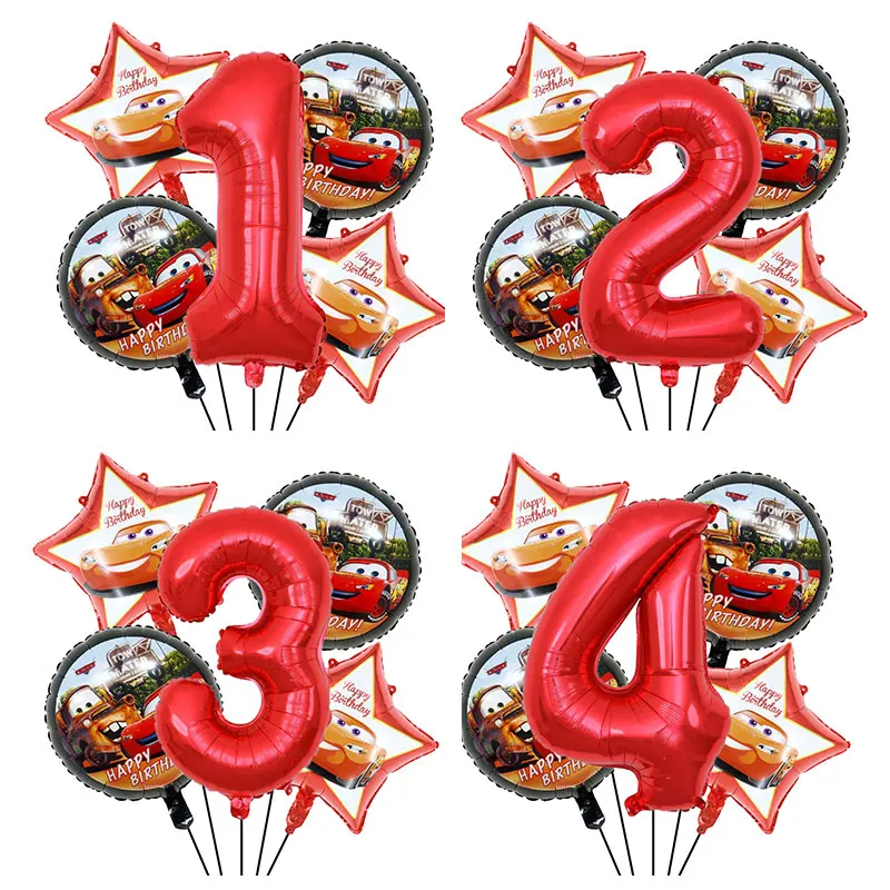 ชุดลูกโป่งฟอยล์รูปดาวห้าแฉกสีแ - Lighting Mcqueen Birthday Decor บทวิจารณ์และราคา