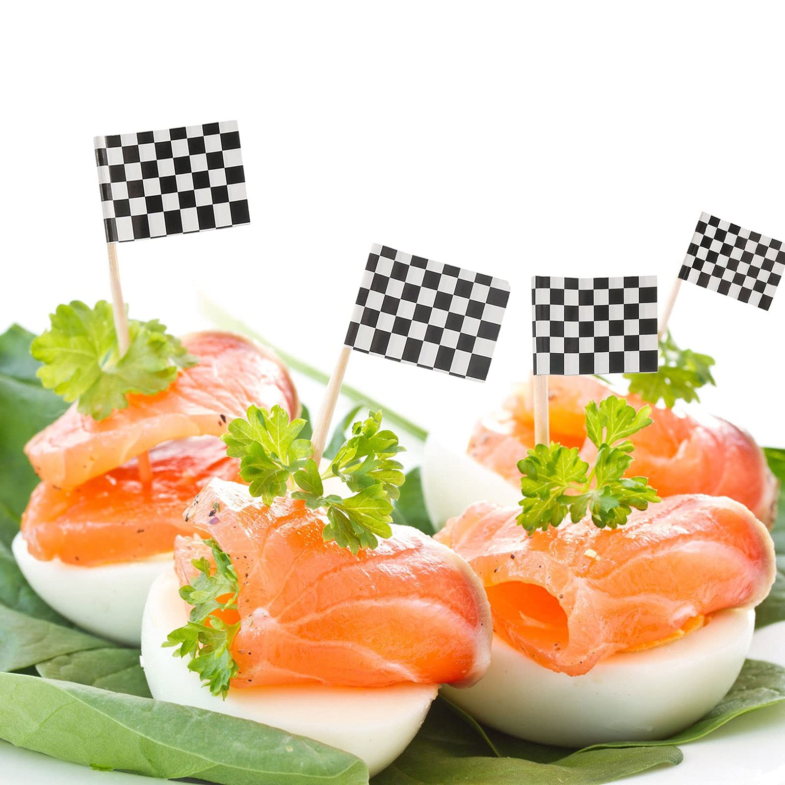 24 ชิ้น Checkered Racing Flag  - Lighting Mcqueen Birthday Decor บทวิจารณ์และราคา